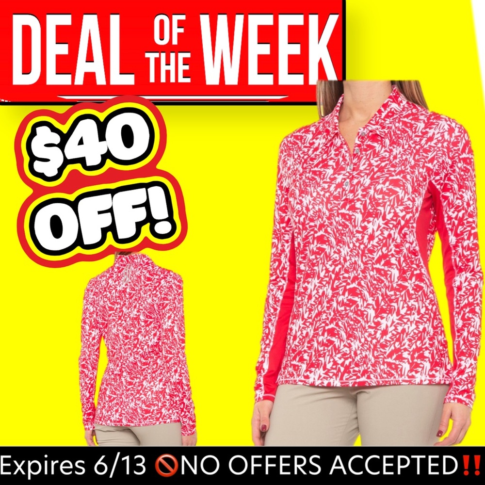 🔥🆕☀️ adidas Printed Golf Polo Shirt Red and white